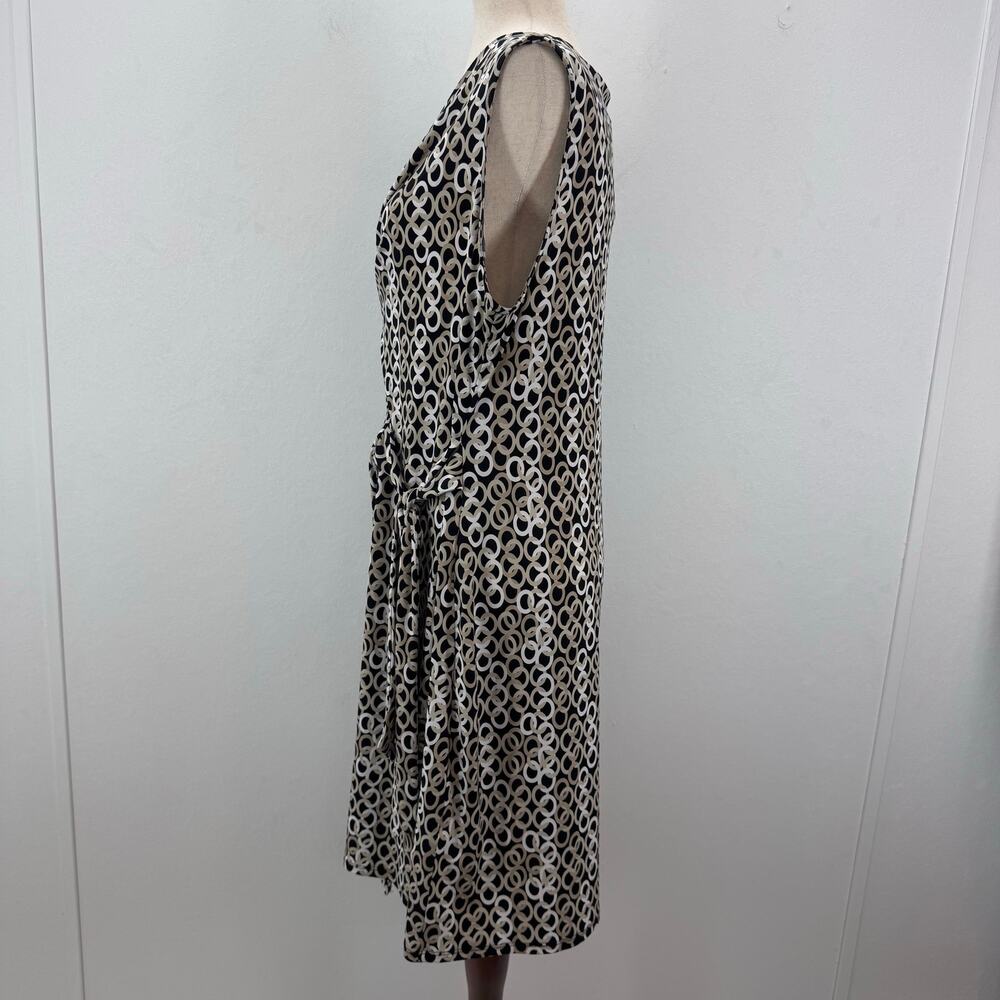 NWT Dana Buchman Sleeveless Faux Wrap Sheath Dress Womens XL Casual Momcore Boho - Picture 2 of 10